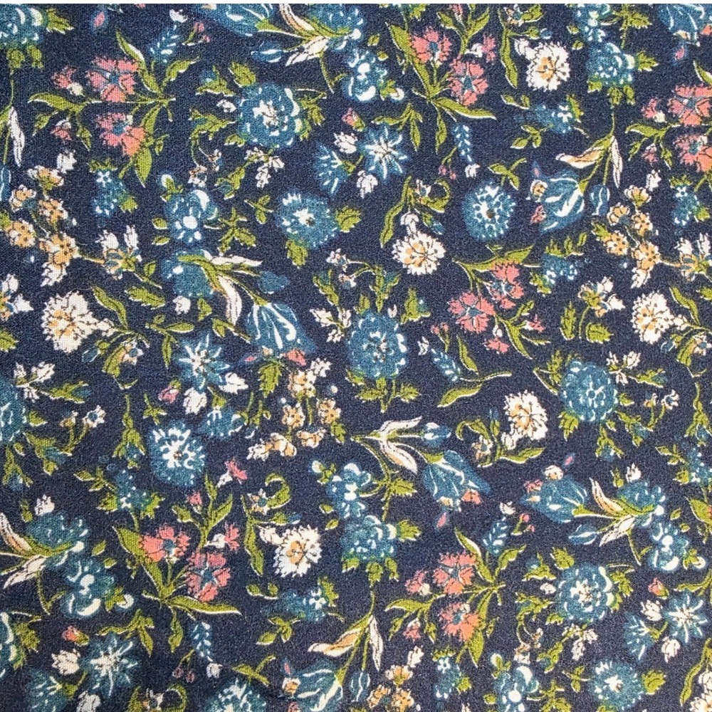Floral Fabric Navy Blue Ditsy Botanical Print 44in x 1yd